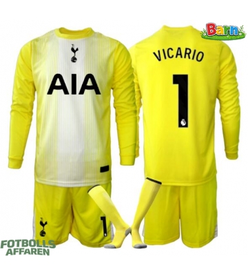Tottenham Hotspur Guglielmo Vicario #1 Målvakt Tredjeställ Barn 2025-26 Långärmad (+ Korta byxor)